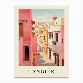 Tangier Morocco 2 Vintage Pink Travel Illustration Poster Canvas Print