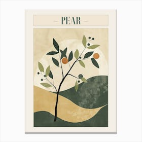 Pear Tree Minimal Japandi Illustration 2 Poster Canvas Print
