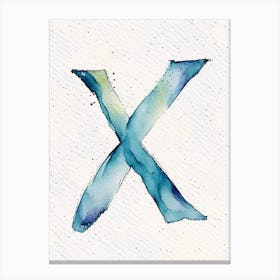 X  Letter, Alphabet Minimalist Watercolour 9 Canvas Print