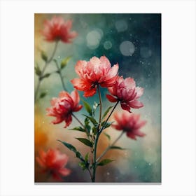 Peony Flowers Canvas Print