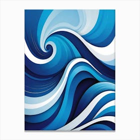 Abstract Blue Wave Canvas Print