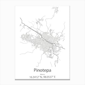 Pinotepa,Mexico Minimalist Map Toile