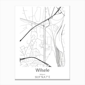 Wilsele,Belgium Minimalist Map Canvas Print