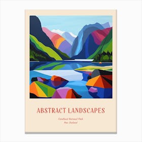 Colourful Abstract Fiordland National Park New Zealand 4 Poster Canvas Print