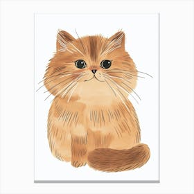 Persian Cat Clipart Illustration 4 Canvas Print