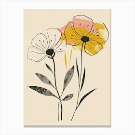 El Paso Flower Market Boho Minimalist Style Canvas Print