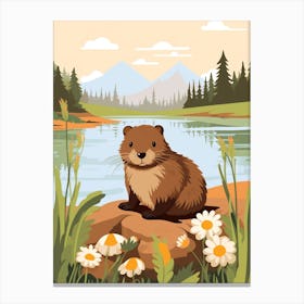 Baby Animal Illustration  Beaver 4 Canvas Print