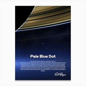 Pale Blue Dot poster, NASA Cassini, Saturn, 2013 — Space poster, science print Canvas Print