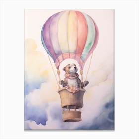 Baby Meerkat 1 In A Hot Air Balloon Canvas Print