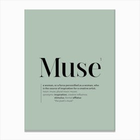 Muse. Dictionary Definition of Word Canvas Print