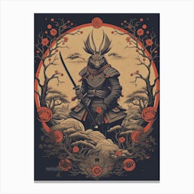 Samurai Tsuba Style Illustration 5 Canvas Print