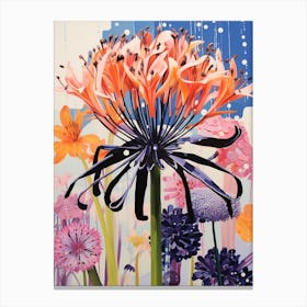 Surreal Florals Agapanthus 2 Flower Painting Canvas Print