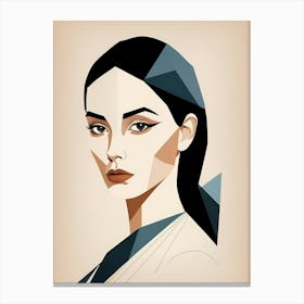 Minimalism Geometric Woman Portrait Pop Art (4) Canvas Print