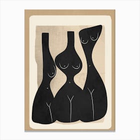 Modern Abstract Woman Body Vases 4 Canvas Print