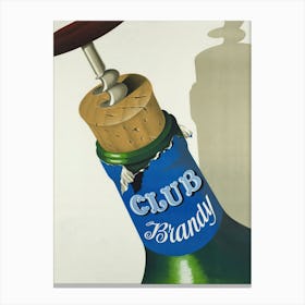 Corking a Wine Bottle Vintage Poster Canvas Print