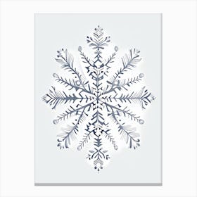 Winter, Snowflakes, Marker Art 3 Canvas Print