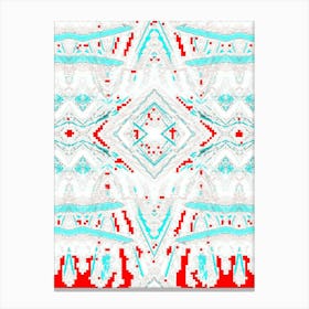 Red And White Aztec Pattern Canvas Print