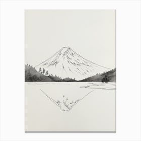 Mount Fuji Japan Line Drawing 4 Canvas Print