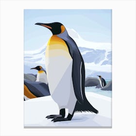 King Penguin Cuverville Island Minimalist Illustration 1 Canvas Print