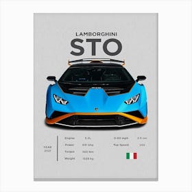 Lamborghini Sto Canvas Print