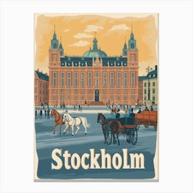 Aihrgdesign A Classic 1960s Travel Poster For Stockholm 1 Canvas Print