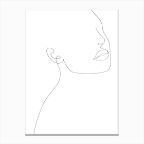 Portrait Of A Woman Line art Canvas Print