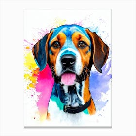 Bluetick Coonhound Rainbow Oil Painting dog Canvas Print