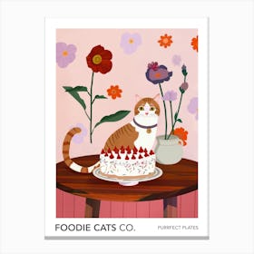 Foodie Cats Co Cat And A Trifle Cake 4 Canvas Print