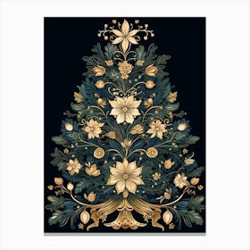 William Morris Style Christmas Tree 17 Canvas Print