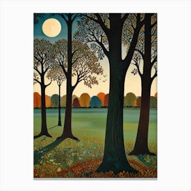 William Morris Full Moon In The Woods 3 Canvas Print