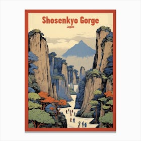 Shosenkyo Gorge, Japan Vintage Travel Art 4 Poster Canvas Print
