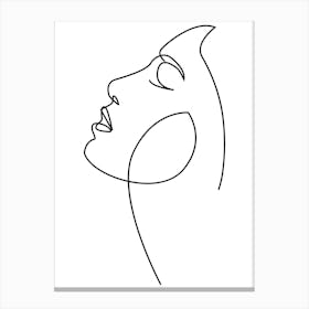  Line Portrait Of A Woman / Mother Canvas Print