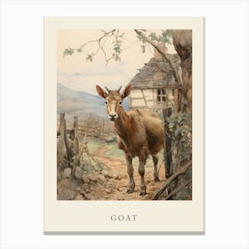 Beatrix Potter Inspired  Animal Watercolour Goat 2 Canvas Print
