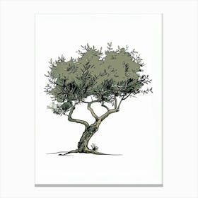 Olive Tree Pixel Illustration 3 Canvas Print