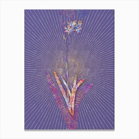 Geometric Corn Lily Mosaic Botanical Art on Veri Peri n.0116 Canvas Print