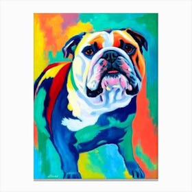 Bulldog 2 Fauvist Style dog Canvas Print