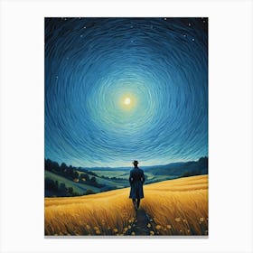 A Man Stands In The Wilderness Vincent Van Gogh Painting (14) Canvas Print