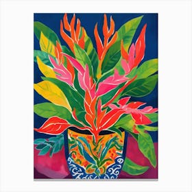 Vibrant Tropical poted plant Canvas Print