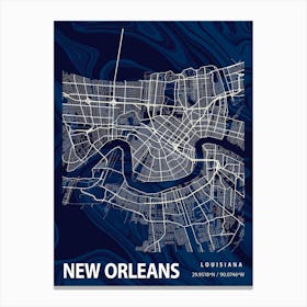New Orleans Crocus Marble Map Canvas Print