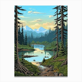 Tongass National Park Pixel Art 1 Canvas Print