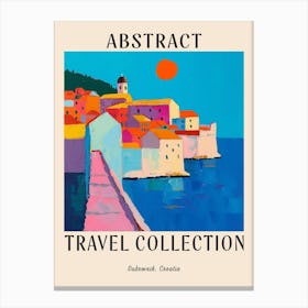 Abstract Travel Collection Poster Dubrovnik Croatia 3 Canvas Print