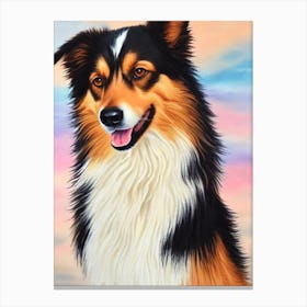 Collie 3 Watercolour dog Canvas Print