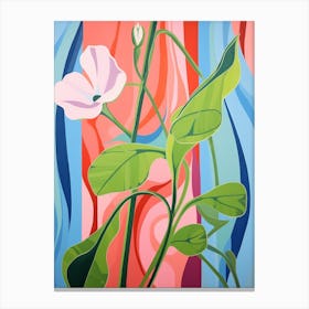Sweet Pea 2 Hilma Af Klint Inspired Pastel Flower Painting Canvas Print