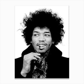Jimi Hendrix Line Art 1 Canvas Print