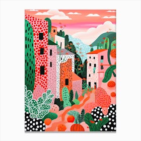 Salerno, Italy, Illustration In The Style Of Pop Art 1 Canvas Print