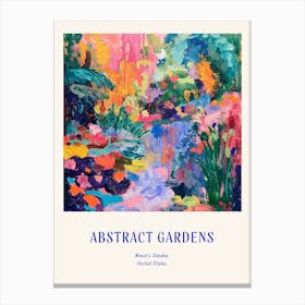 Colourful Gardens Monets Garden Usa 3 Blue Poster Canvas Print