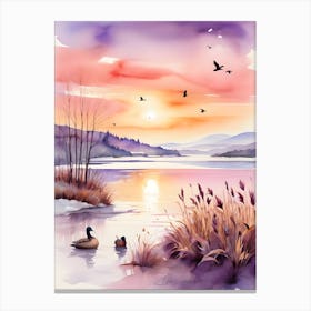 Ducks In The Lake Canvas Print