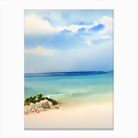 Voutoumi Beach 3, Antipaxos, Greece Watercolour Canvas Print