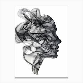 Silhouette Of A Woman With Smoke Canvas Print