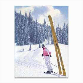Whistler Blackcomb, Canada Glamour Ski Skiing Poster Canvas Print